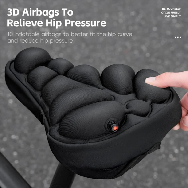 WEST BIKING YP0801260 Size L Inflatable 3D Air Cushion Bike Seat for Mountain Bike Shockproof Cycling Saddle Pad