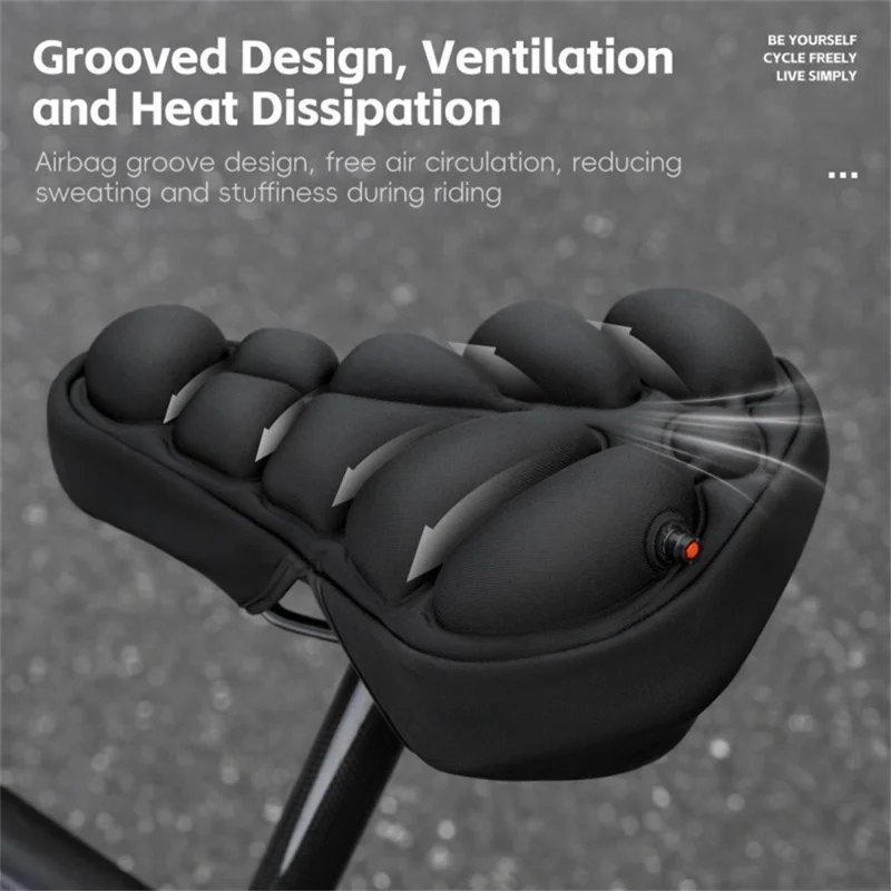 WEST BIKING YP0801260 Size L Inflatable 3D Air Cushion Bike Seat for Mountain Bike Shockproof Cycling Saddle Pad