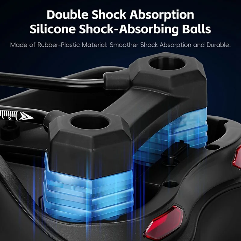 WEST BIKING YP0801263 Bicycle Seat Saddle with Warning Tail Light Hollow-Out Shock Absorption Bike Seat Cushion - Black