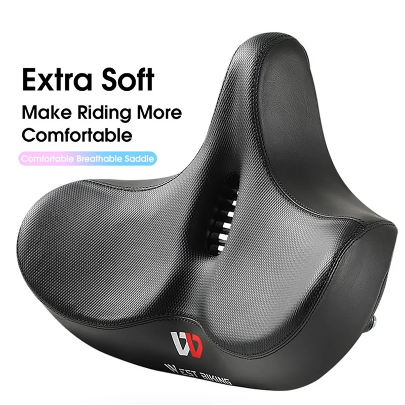WEST BIKING YP0801125 Shockproof Breathable Mountain Bike MTB Road Bicycle Large Saddle Seat Cushion - Groove Style