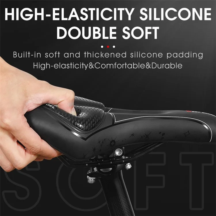 WEST BIKING YP0801128-129 Shockproof Bike Saddle Breathable MTB Road Bicycle Seat Cushion - Geometric Pattern (Silicone Type)