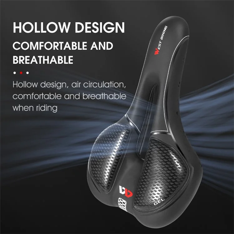 WEST BIKING YP0801128-129 Shockproof Bike Saddle Breathable MTB Road Bicycle Seat Cushion - Geometric Pattern (Silicone Type)