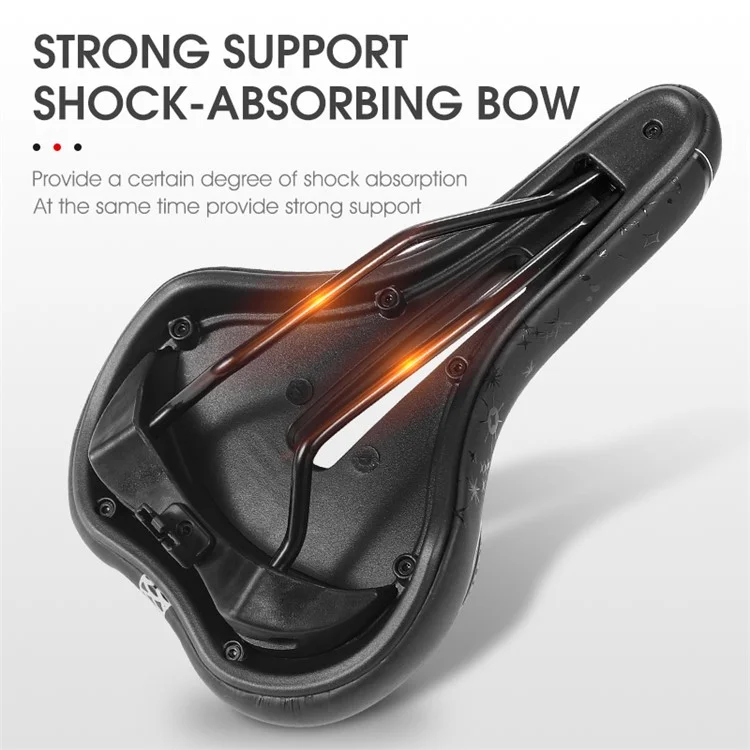 WEST BIKING YP0801128-129 Shockproof Bike Saddle Breathable MTB Road Bicycle Seat Cushion - Geometric Pattern (Silicone Type)