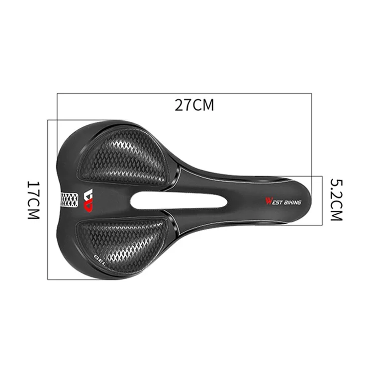 WEST BIKING YP0801128-129 Shockproof Bike Saddle Breathable MTB Road Bicycle Seat Cushion - Geometric Pattern (Silicone Type)