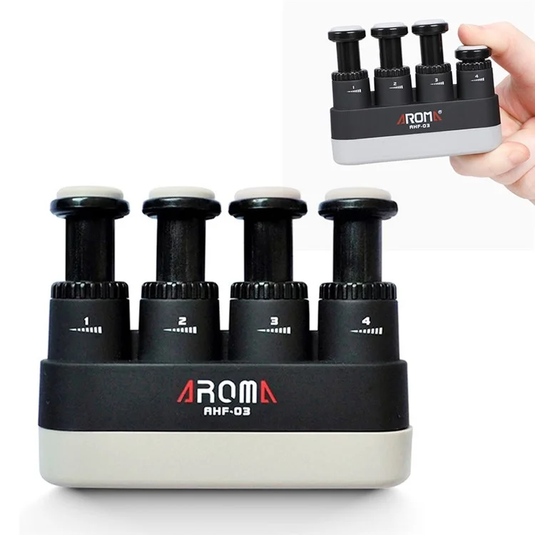AROMA AHF-03 Resistenza Regolabile Pianoforte Pratica Finger Forza Trainer Mano Grip Forza Exerciser - Nero