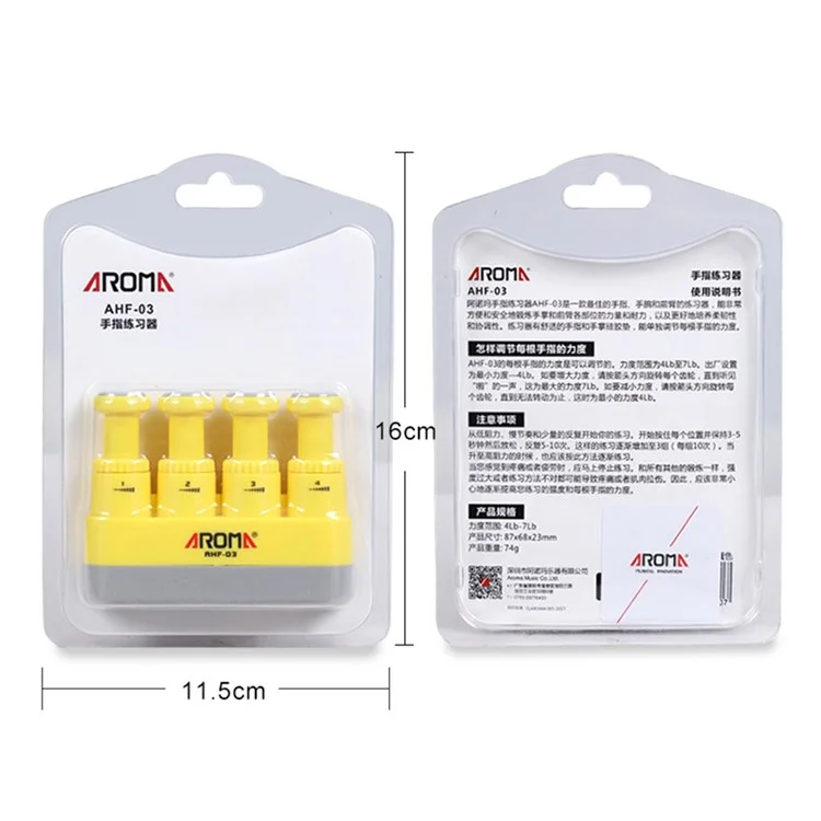 AROMA AHF-03 Resistenza Regolabile Pianoforte Pratica Finger Forza Trainer Mano Grip Forza Exerciser - Nero