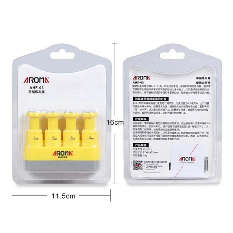 AROMA AHF-03 Verstelbare Weerstand Gitaar Piano Oefen Vingerkracht Trainer Handgreep Kracht Exerciser - Blauw