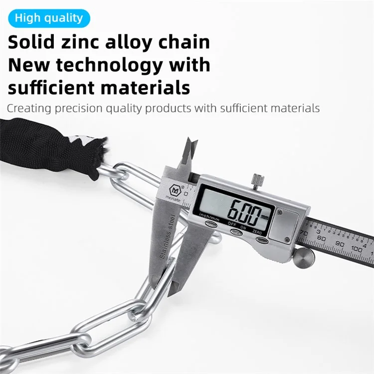 WEST BIKING YP0705089 1.15m Combination Bike Chain Lock Anti-theft 4 Code Safety Heavy Duty Alloy Bicycle Chain Lock