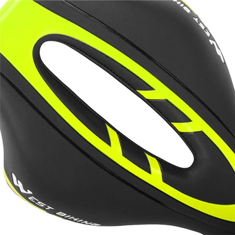 WEST BIKING YP0801072 Велосипедное седло из искусственной кожи, дышащее, с амортизацией - черное