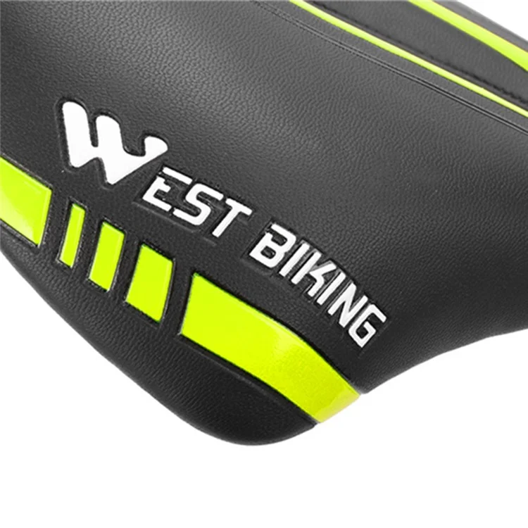 WEST BIKING YP0801072 Велосипедное седло из искусственной кожи, дышащее, с амортизацией - черное
