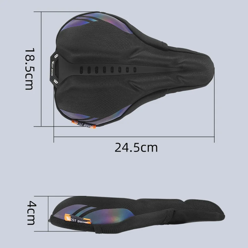 WEST BIKING YP0801177-178 Bike Cycling Saddle Cover Breathable Shock-absorption Memory Foam Bicycle Seat Cushion - Black