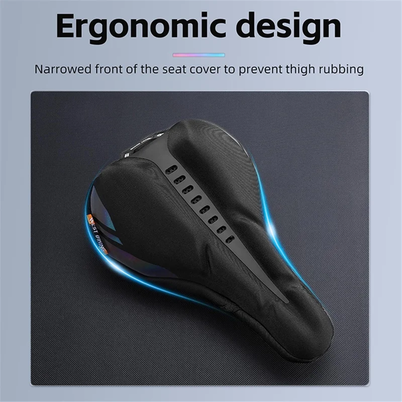WEST BIKING YP0801177-178 Bike Cycling Saddle Cover Breathable Shock-absorption Memory Foam Bicycle Seat Cushion - Black
