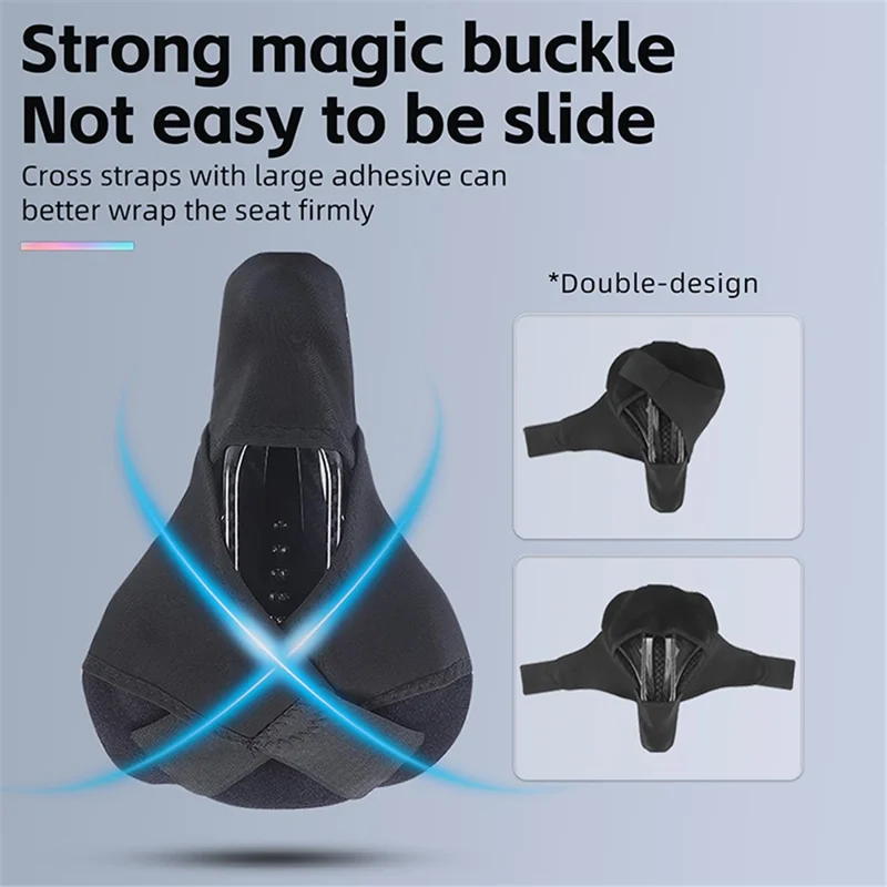WEST BIKING YP0801177-178 Bike Cycling Saddle Cover Breathable Shock-absorption Memory Foam Bicycle Seat Cushion - Black