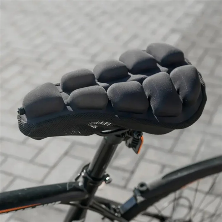 BC-203 2.0 Assento de Bicicleta Dobrável com Capa Preta, Almofada Inflável, com Bomba, Tamanho: P