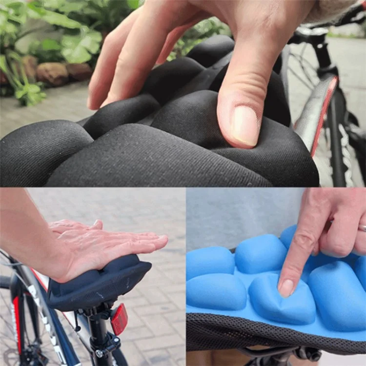 BC-203 1.0 Bicycle Inflatable Airbag Cushion Seat Cover Folding Soft Bike Seat Cover with Pump, Size: M - Black