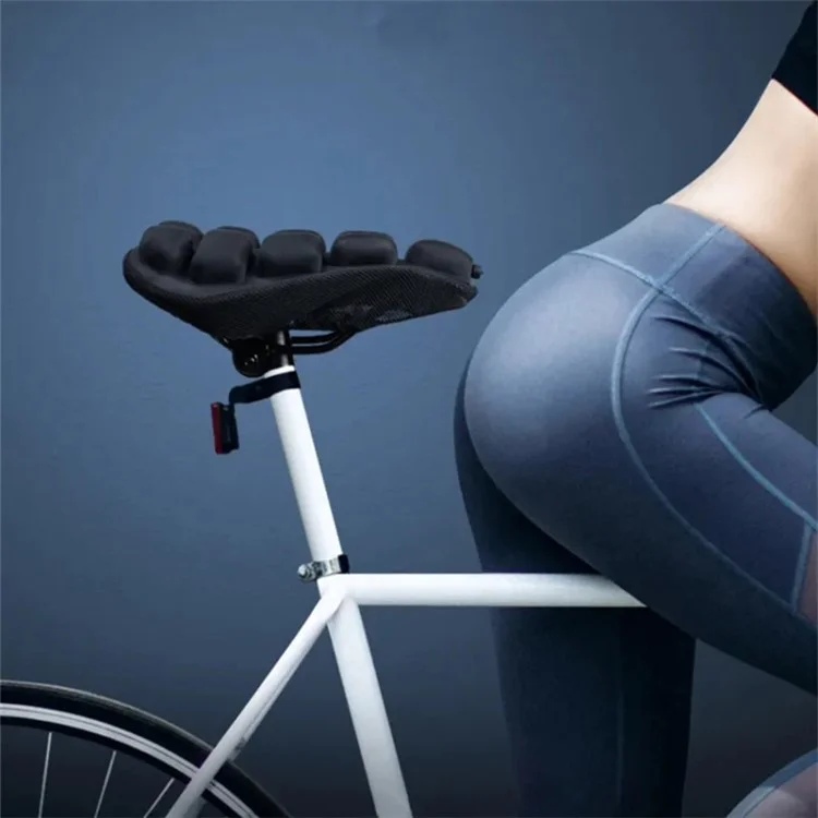 BC-203 1.0 Bicycle Inflatable Airbag Cushion Seat Cover Folding Soft Bike Seat Cover with Pump, Size: M - Black