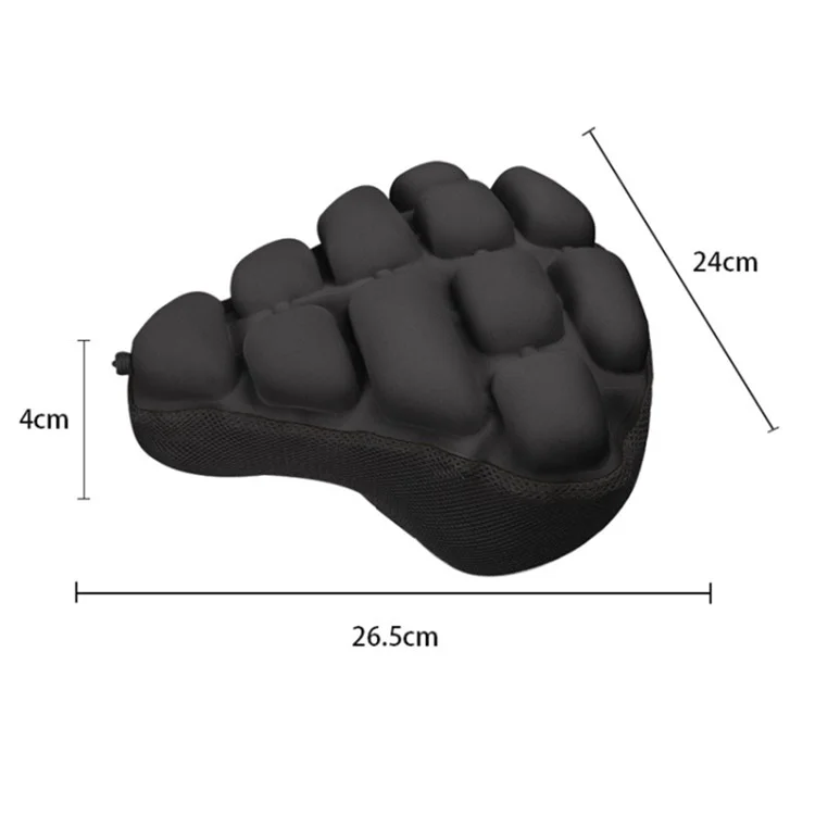 BC-203 1.0 Bicycle Inflatable Airbag Cushion Seat Cover Folding Soft Bike Seat Cover with Pump, Size: M - Black