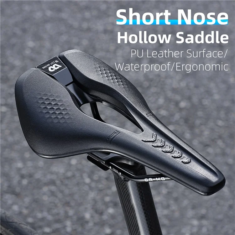 WEST BIKING YP0801188 Selle de vélo de route MTB, centre creux, en cuir de polyuréthane respirant pour vélo