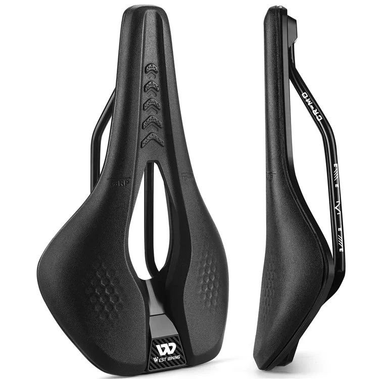WEST BIKING YP0801188 Selle de vélo de route MTB, centre creux, en cuir de polyuréthane respirant pour vélo