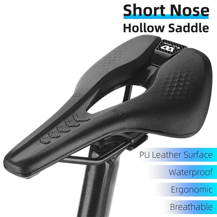 WEST BIKING YP0801188 Selle de vélo de route MTB, centre creux, en cuir de polyuréthane respirant pour vélo