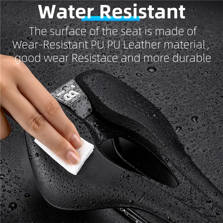 WEST BIKING YP0801188 Selle de vélo de route MTB, centre creux, en cuir de polyuréthane respirant pour vélo