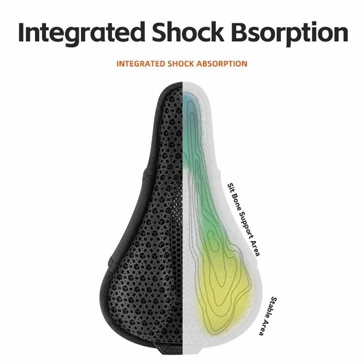 ROCKBROS G00063 Funda de Sillín 3D para Bicicleta de Montaña MTB Transpirable (Sin Luz Trasera)
