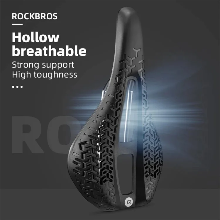 ROCKBROS LF0144 Bike Cycling TPEE+PA66 Sela Respirável Assento da Bicicleta Almofada - Preto+Vermelho
