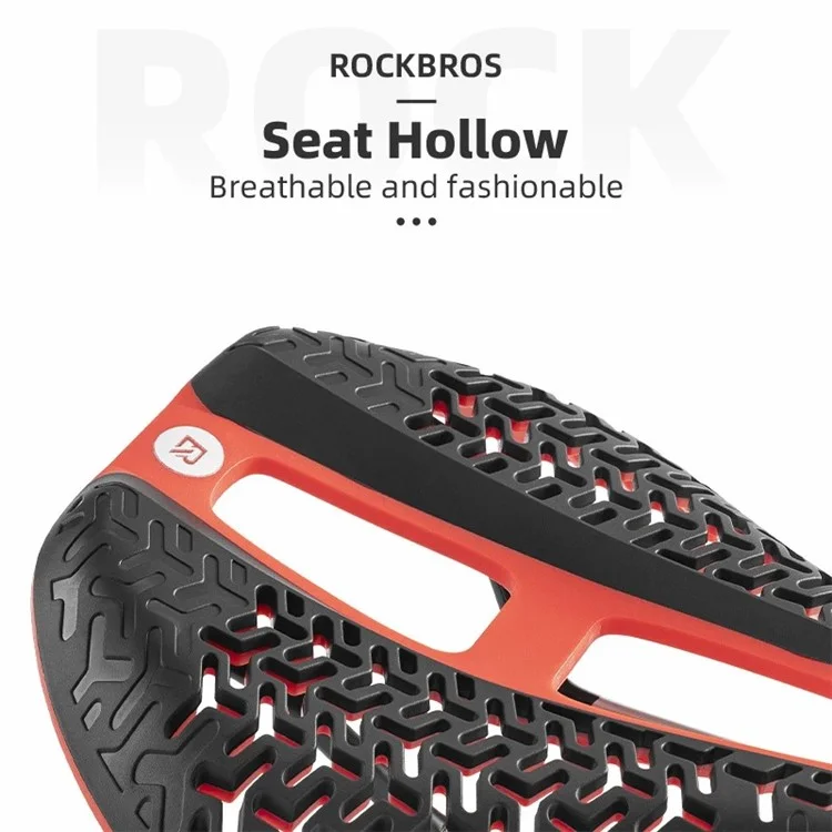 ROCKBROS LF0144 Bike Cycling TPEE+PA66 Sela Respirável Assento da Bicicleta Almofada - Preto+Vermelho