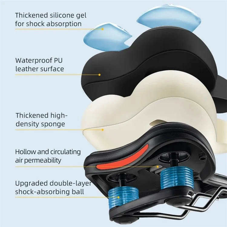 ROCKBROS Sella da bicicletta Cushion Sedile Bicicletta Shock Absorption Traspirante - Tipo Spugna 