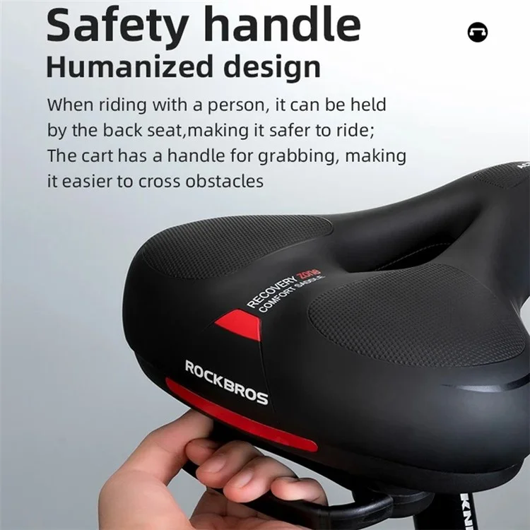 ROCKBROS AQ-6090 PU-Leder + Memory-Schaum Fahrradsitz Sattel Atmungsaktiver Fahrrad-Sitzkissen - Rot