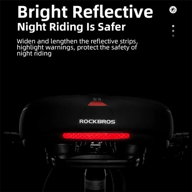 ROCKBROS AQ-6090 PU-Leder + Memory-Schaum Fahrradsitz Sattel Atmungsaktiver Fahrrad-Sitzkissen - Rot
