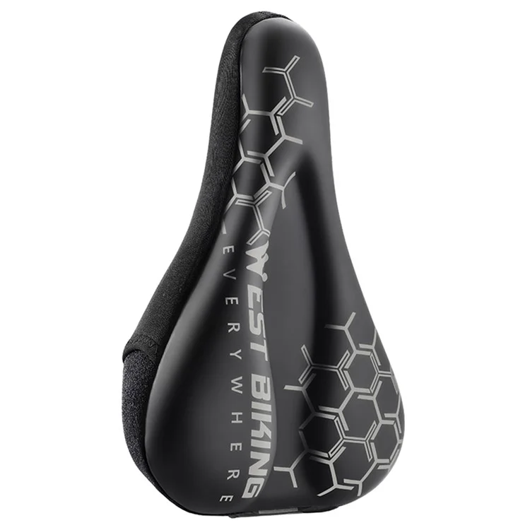 Housse de selle de vélo WEST BIKING en cuir PU + silicone + mousse à mémoire de forme Coussin de selle de vélo épais - Motif géométrique
