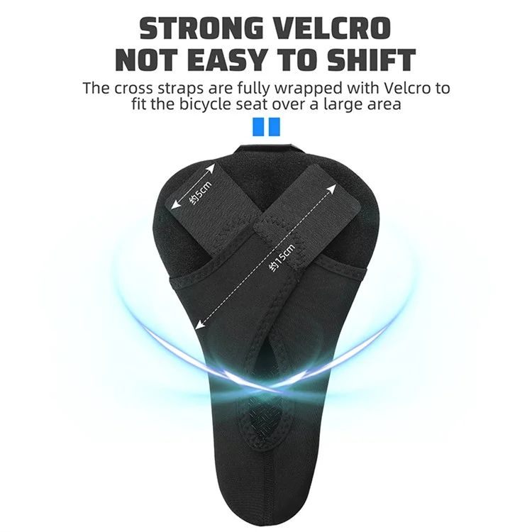 Housse de selle de vélo WEST BIKING en cuir PU + silicone + mousse à mémoire de forme Coussin de selle de vélo épais - Motif géométrique