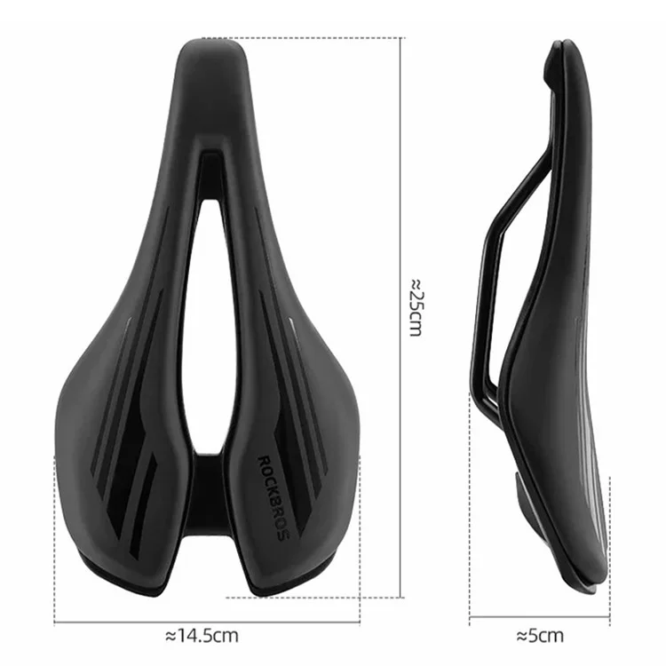 ROCKBROS 38210060001 Fahrradsattel aus PU-Leder + Stoßdämpfendem Schwamm, Hohlausführung