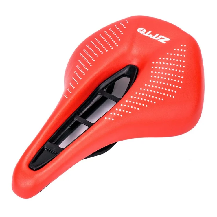 ZTTO 6900 Mountain Road Bike Saddle Cycling Soft Leather Hollow Cushion - Red+White Dots