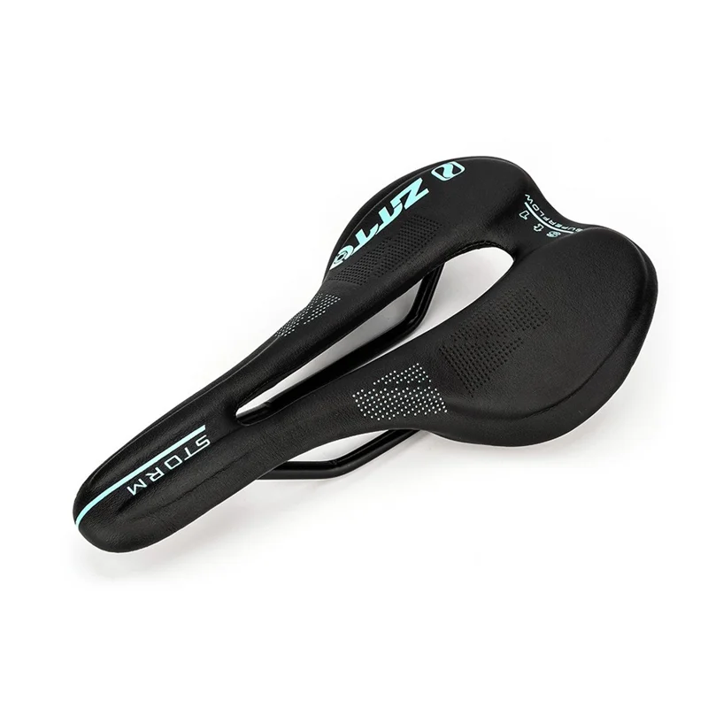 ZTTO ST1 Hollow Seat Cushion Breathable Microfiber Leather Mountain Road Bike Saddle - Black  /  Red