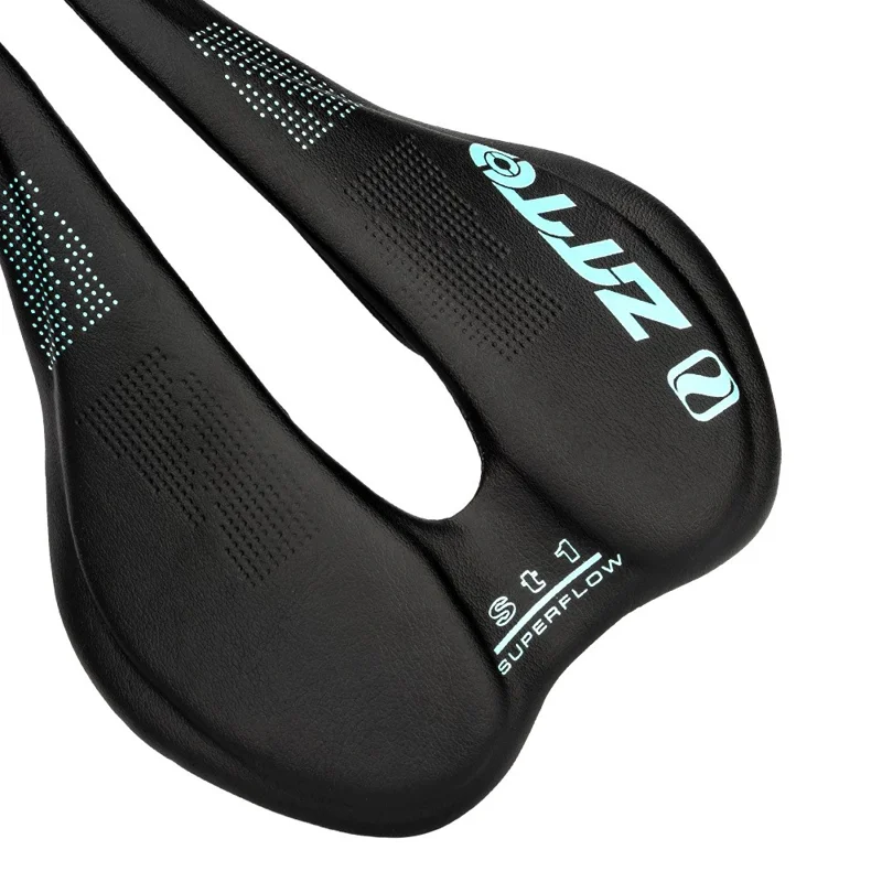 ZTTO ST1 Hollow Seat Cushion Breathable Microfiber Leather Mountain Road Bike Saddle - Black  /  Red