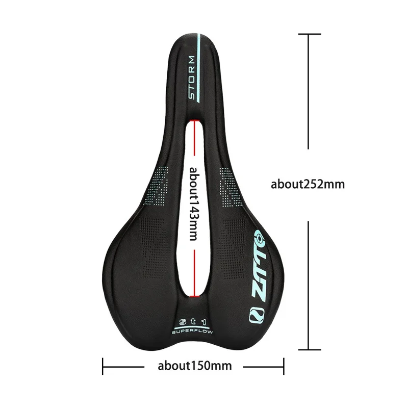 ZTTO ST1 Hollow Seat Cushion Breathable Microfiber Leather Mountain Road Bike Saddle - Black  /  Red