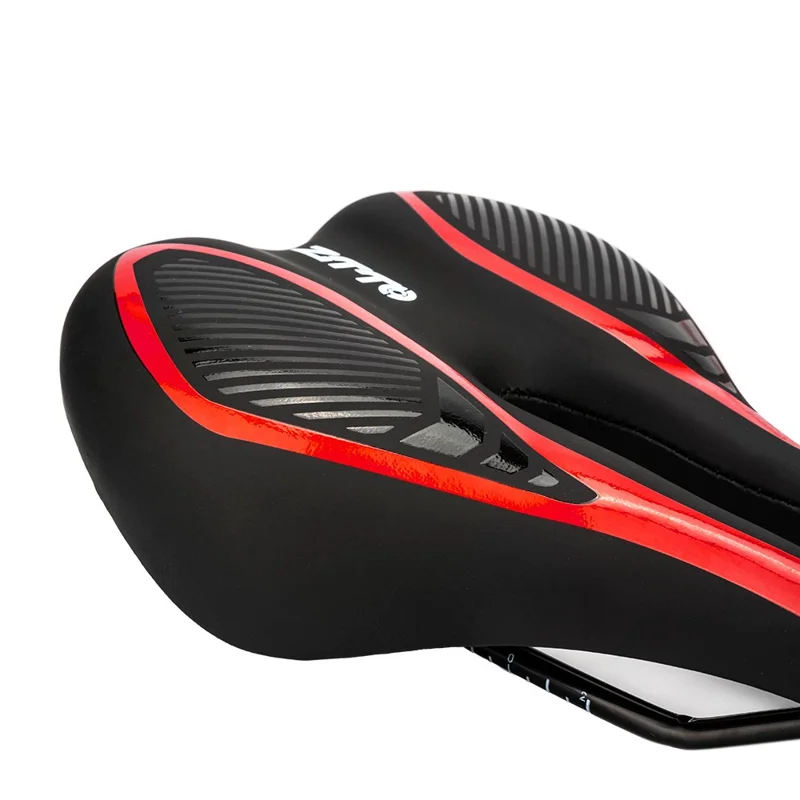 ZTTO 6219 Microfiber Leather Hollow Saddle Mountain Road Bicycle Seat Cushion - Black
