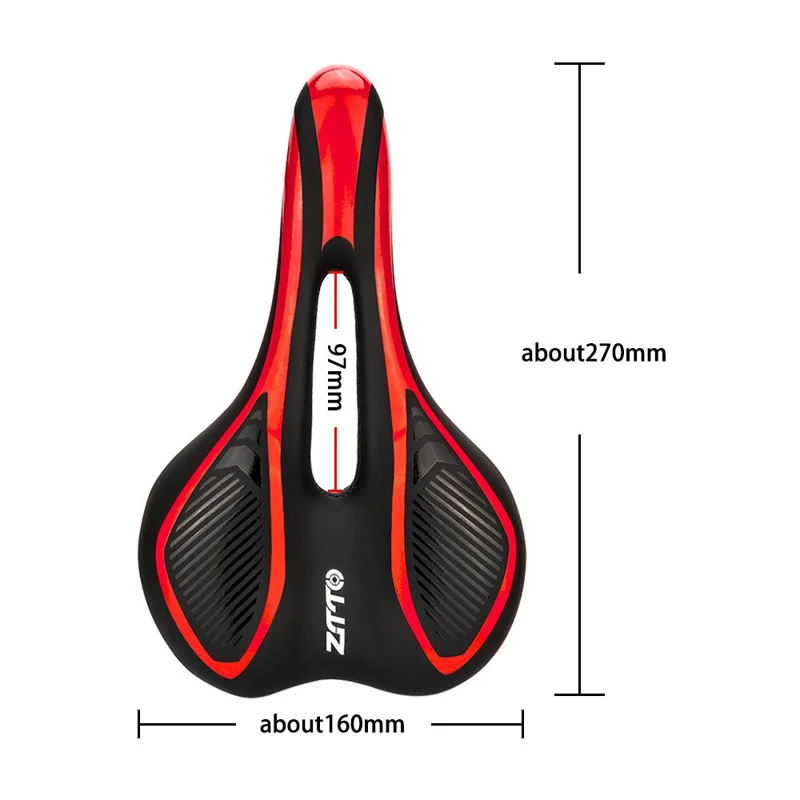 ZTTO 6219 Microfiber Leather Hollow Saddle Mountain Road Bicycle Seat Cushion - Black