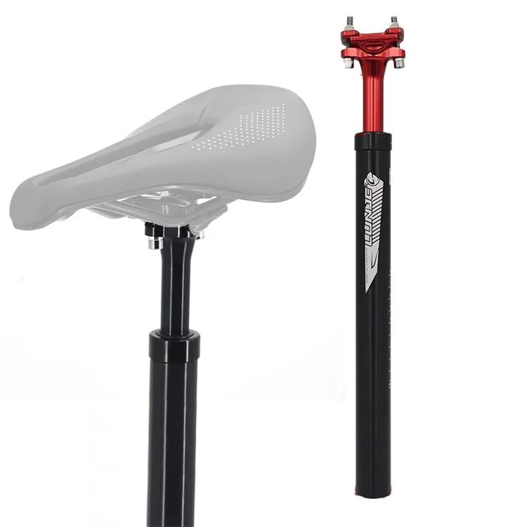 LUNJE XT-P003 Bike Suspension Seatpost Shock Absorber Damping Aluminum Alloy MTB Road Bicycle Seat Post - Vermelho/27,2*400mm