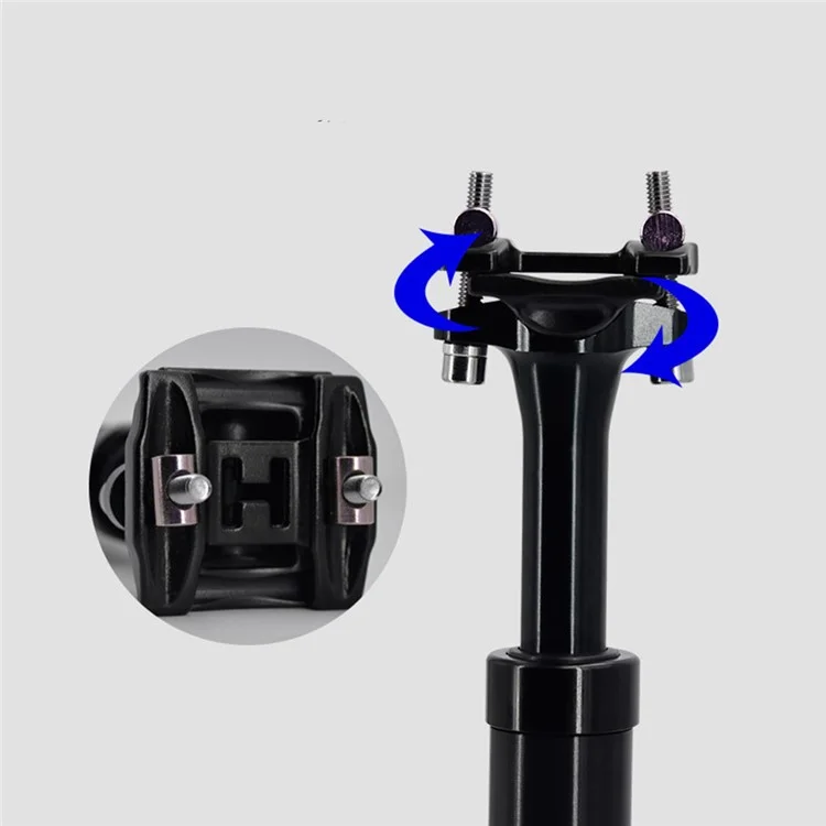 LUNJE XT-P003 Bike Suspension Seatpost Shock Absorber Damping Aluminum Alloy MTB Road Bicycle Seat Post - Vermelho/27,2*400mm