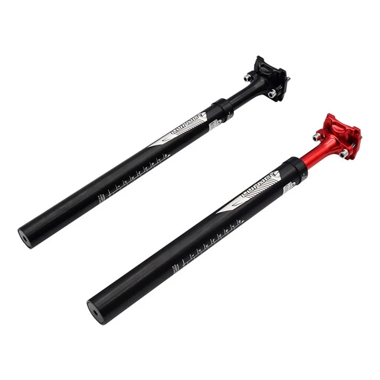 LUNJE XT-P003 Bike Suspension Seatpost Shock Absorber Damping Aluminum Alloy MTB Road Bicycle Seat Post - Vermelho/27,2*400mm