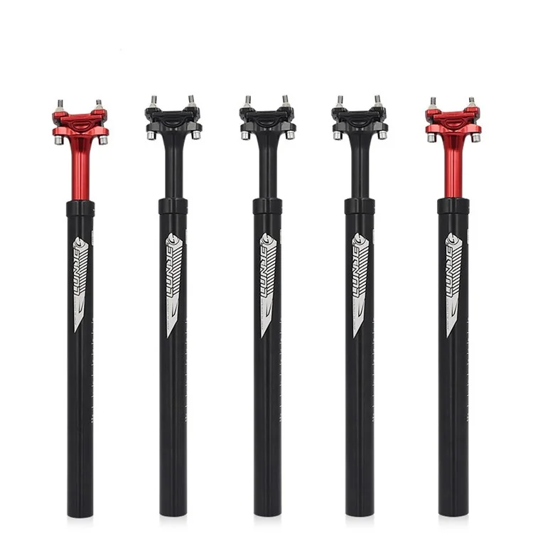 LUNJE XT-P003 Bike Suspension Seatpost Shock Absorber Damping Aluminum Alloy MTB Road Bicycle Seat Post - Vermelho/27,2*400mm
