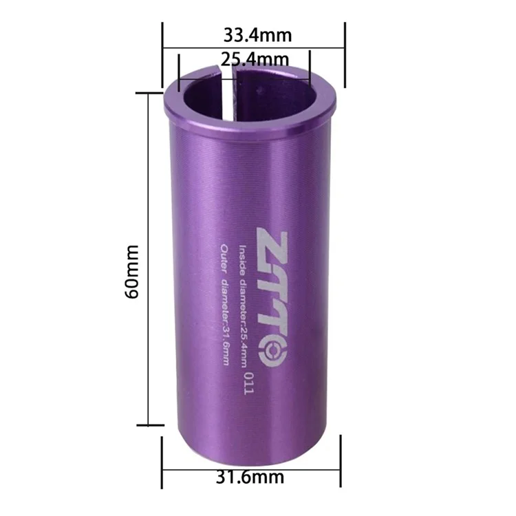 ZTTO Bike Seat Post Adapter Aluminum Bicycle Seat Post Tube Reducing Sleeve Converter - 25.4mm to 31.6mm