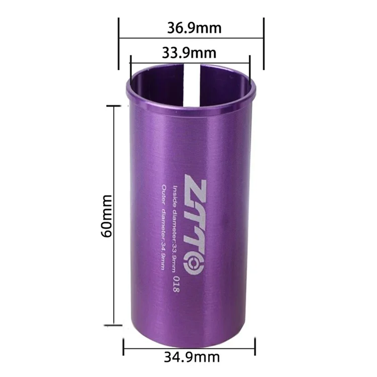 ZTTO Bike Seat Post Adapter Aluminum Bicycle Seat Post Tube Reducing Sleeve Converter - 33.9mm to 34.9mm