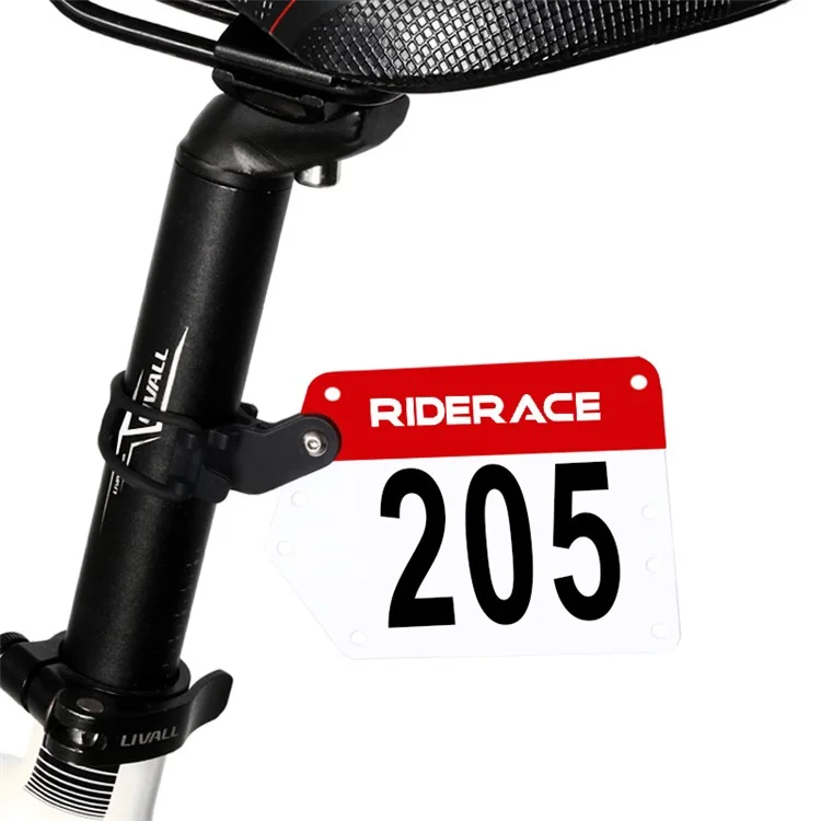 Riderace Bike Race Number Plate Und Aufkleber Mit Mounthalter -rack Für Fahrradsitzposten - Runden