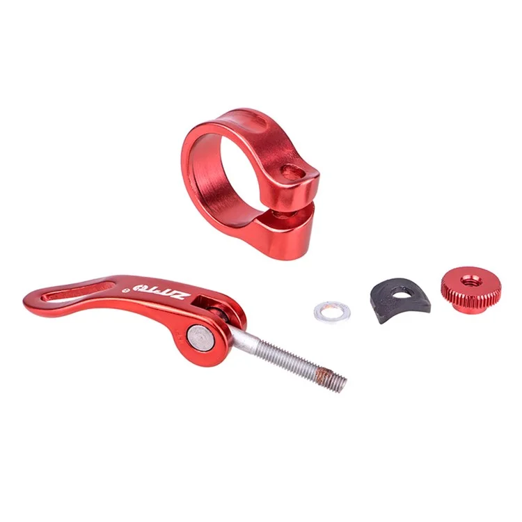 ZTTO JX068 Bike Seat Post Clamp Aluminum Alloy Quick Release Seat Tube Clip - 31.8mm Red