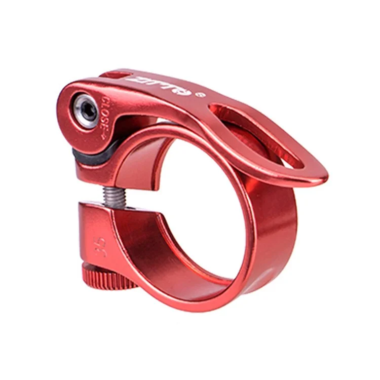 ZTTO JX068 Bike Seat Post Clamp Aluminum Alloy Quick Release Seat Tube Clip - 34.9mm Red