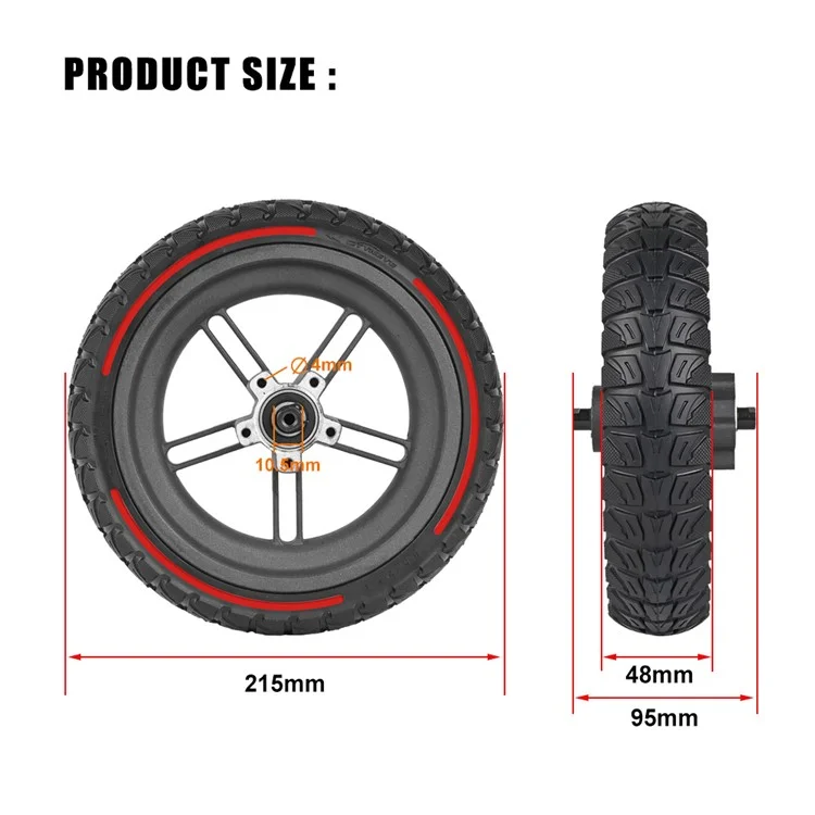 LYXM238-8 Für Xiaomi M365 Pro Elektro-Scooter Radnabe Rutschfest E-Scooter Reifen - Rot
